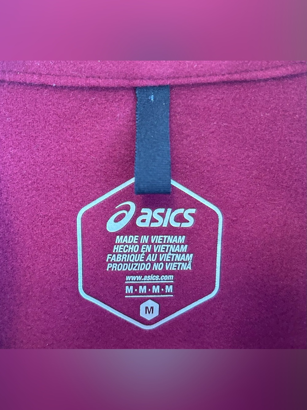ASICS Womens H1 Running Vest Size M Red Burgundy Full Zip Reflective EUC - Picture 9 of 12